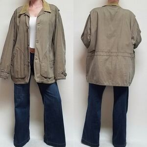 VINTAGE 80s J. Crew Cotton Corduroy Loose Fit Carpenter Barn Jacket Chore Jacket